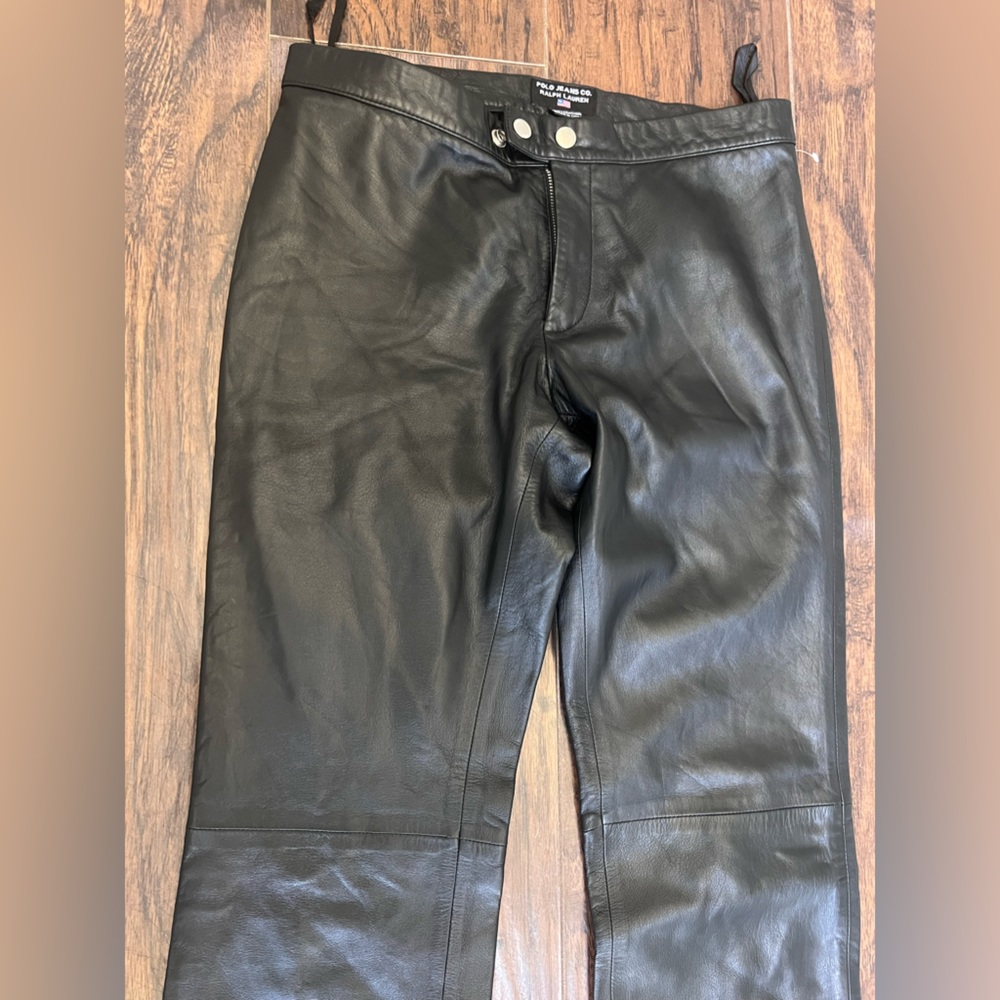 NWT Vintage Ralph Lauren Polo Leather Pants size 4 Y2K - Picture 7 of 8